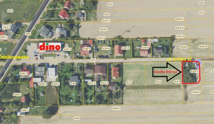 Działka budowlana Topola Mała, ul. Krótka