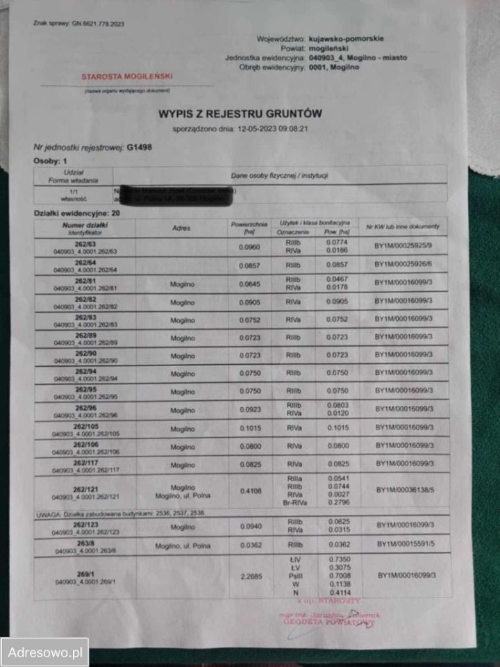 Działka rolno-budowlana Mogilno, ul. Adama Asnyka. Zdjęcie 4