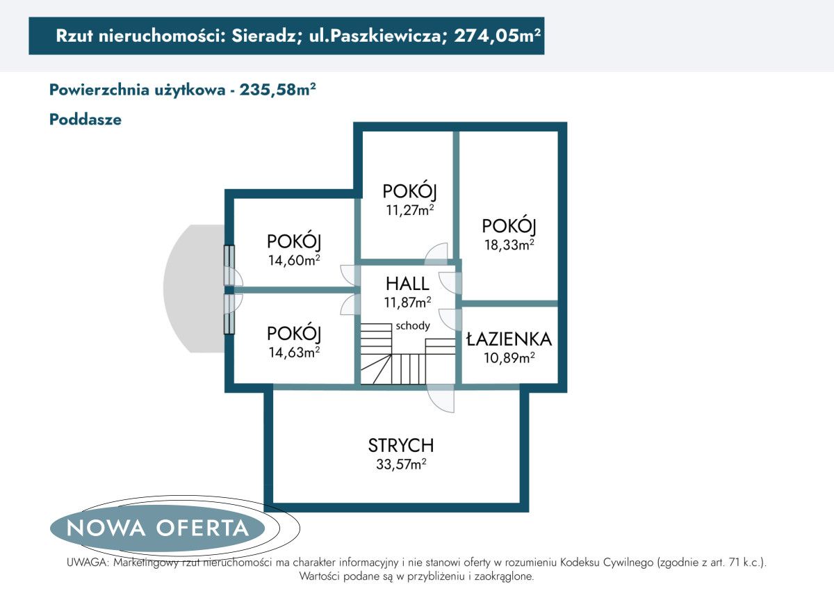 dom wolnostojący, 4 pokoje Sieradz, ul. Wojciecha Paszkiewicza. Zdjęcie 41