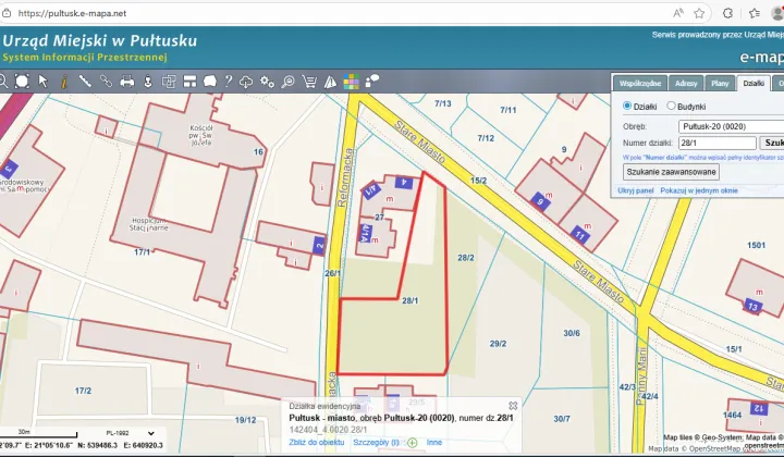 Działka inwestycyjna Pułtusk, ul. Stare Miasto