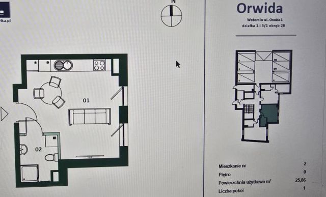 Mieszkanie 1-pokojowe Wołomin. Zdjęcie 3