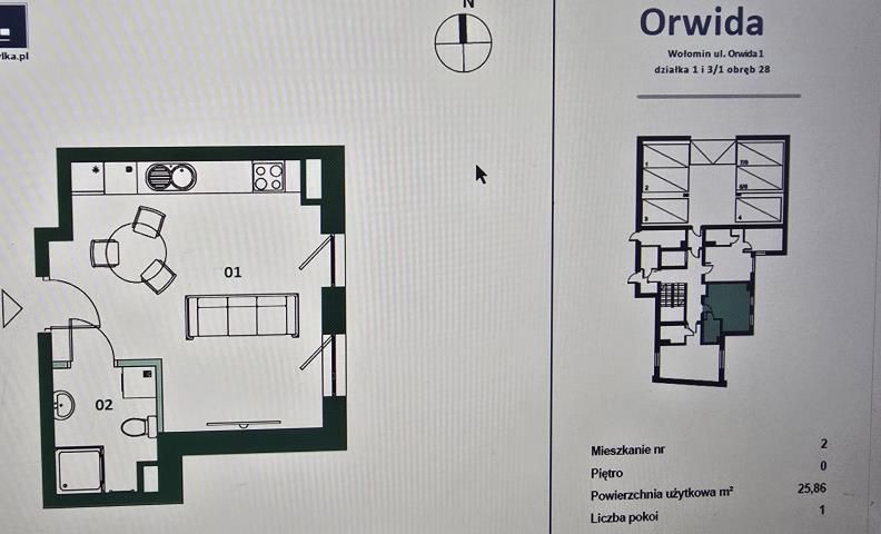 Mieszkanie 1-pokojowe Wołomin. Zdjęcie 3