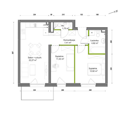 Mieszkanie 3-pokojowe Wrocław Ołtaszyn, ul. Orawska. Zdjęcie 8