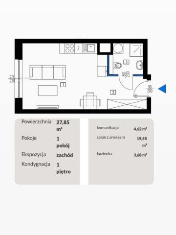 Mieszkanie 1-pokojowe Łódź Polesie, ul. Maratońska. Zdjęcie 2
