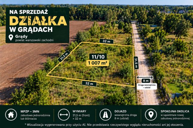 Działka budowlana Grądy. Zdjęcie 1