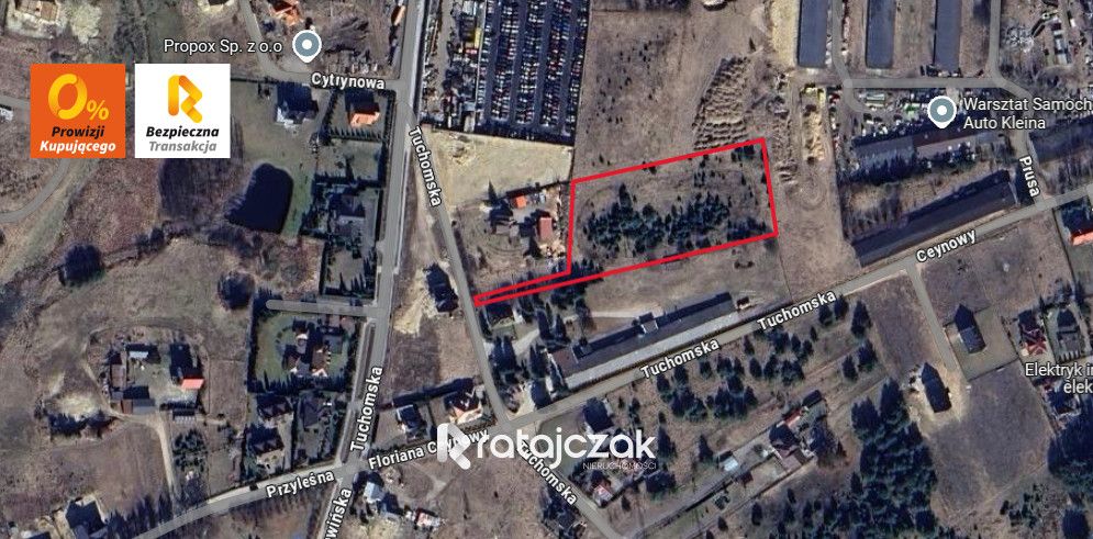 Działka inwestycyjna Chwaszczyno, ul. Tuchomska