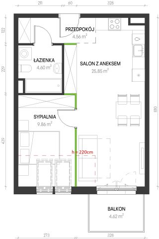 Mieszkanie 2-pokojowe Wrocław Maślice, ul. Augustowska. Zdjęcie 6