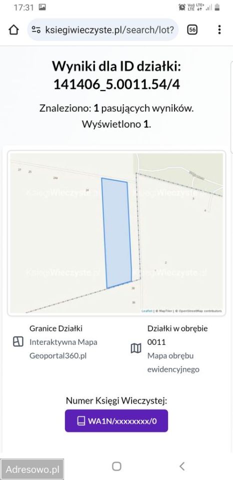 Działka siedliskowa Strubiny