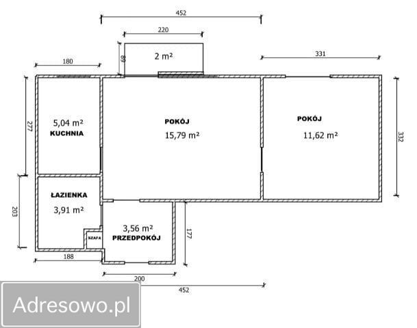 Mieszkanie 2-pokojowe Oświęcim, ul. gen. Jarosława Dąbrowskiego