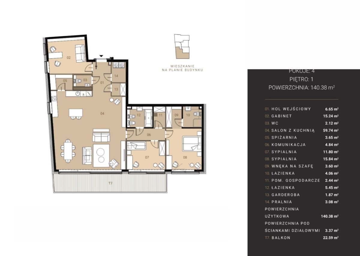 Mieszkanie 4-pokojowe Warszawa Mokotów, ul. Władysława Orkana. Zdjęcie 1