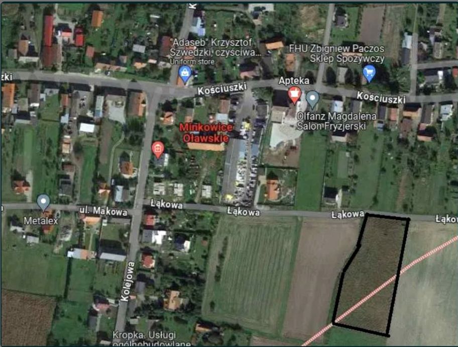 Działka rolno-budowlana Minkowice Oławskie, ul. Łąkowa. Zdjęcie 1