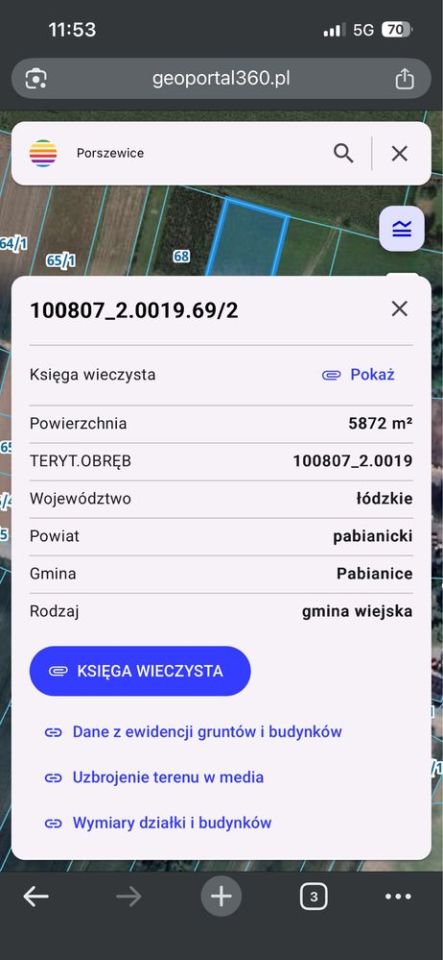 Działka rolno-budowlana Porszewice. Zdjęcie 1