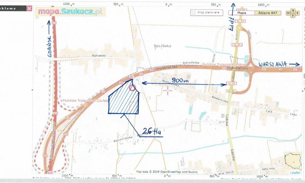 Działka inwestycyjna Piotrków Trybunalski Północ, ul. Wiatraczna. Zdjęcie 2
