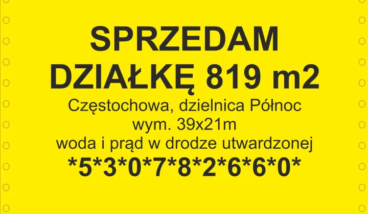 Działka budowlana Częstochowa Północ, ul. Makuszyńskiego