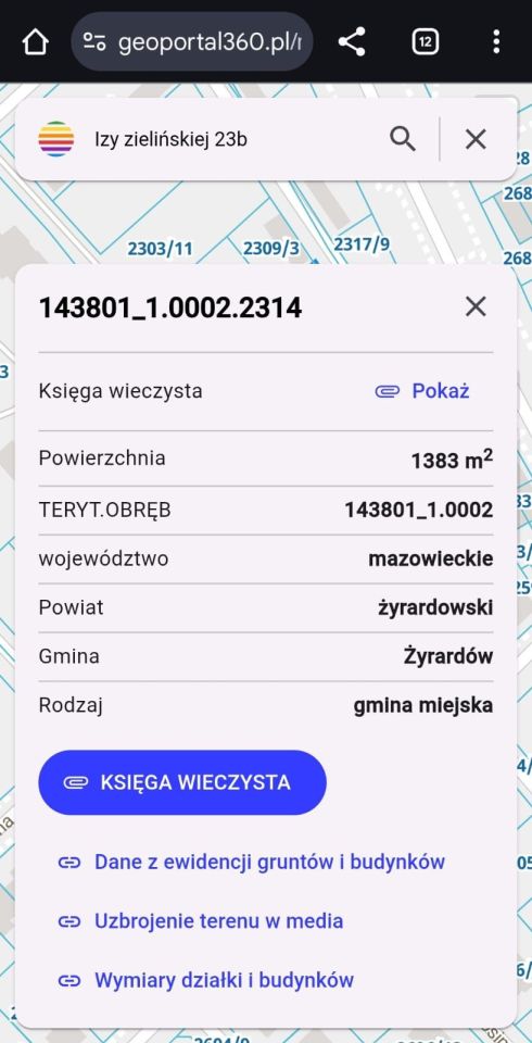 Działka budowlana Żyrardów, ul. Izy Zielińskiej. Zdjęcie 4