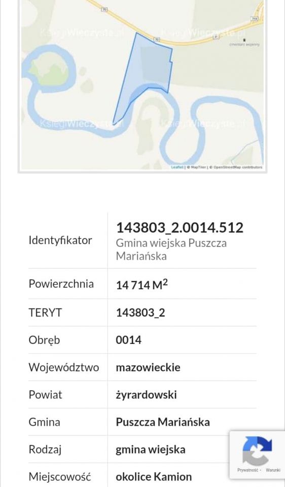 Działka rolna Kamion