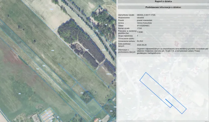 Działka rolna Studzieniec