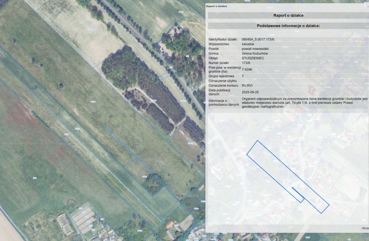 Działka rolna Studzieniec