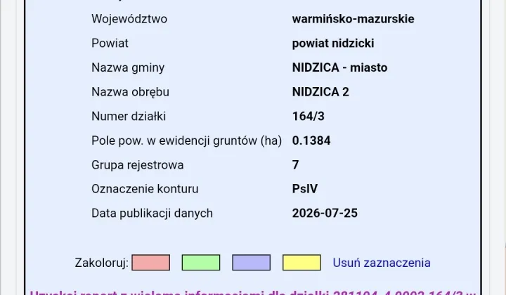 Działka budowlana Nidzica, ul. Działdowska