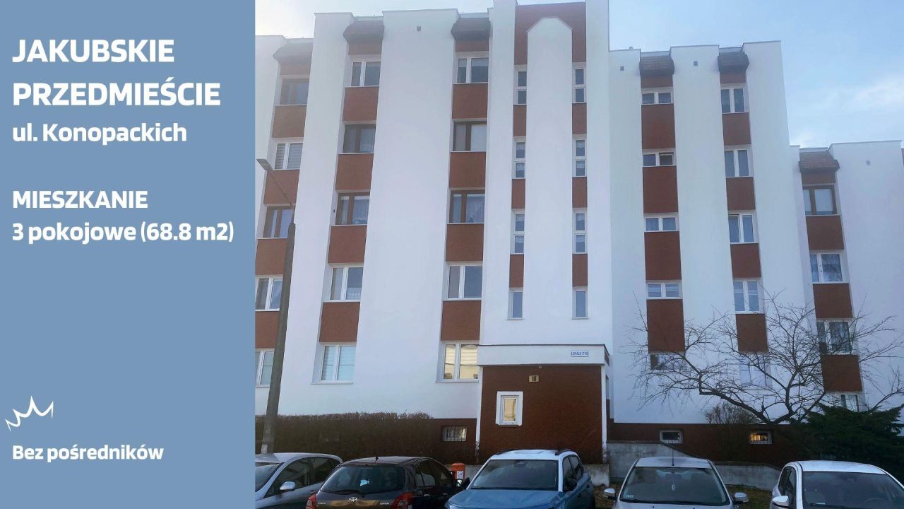 Mieszkanie 3-pokojowe Toruń Jakubskie Przedmieście, ul. Konopackich. Zdjęcie 1