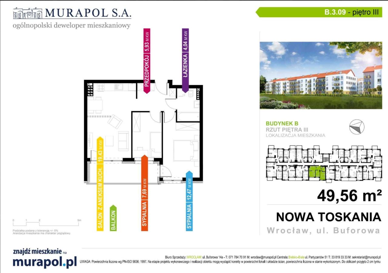 Mieszkanie 3-pokojowe Wrocław Jagodno. Zdjęcie 8