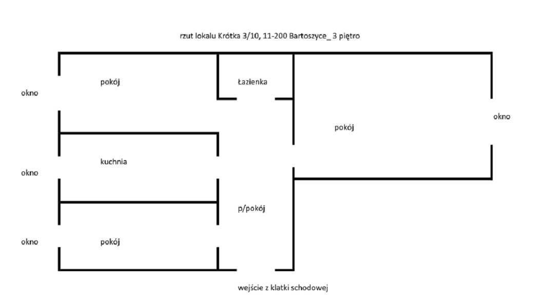 Mieszkanie 3-pokojowe Bartoszyce, ul. Krótka. Zdjęcie 4