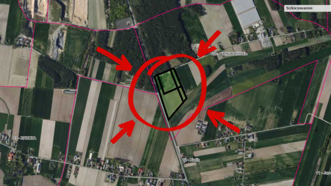 Działka inwestycyjna Pieńki Karlińskie. Zdjęcie 1