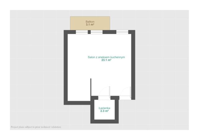 Mieszkanie 1-pokojowe Poznań Grunwald, ul. Rycerska. Zdjęcie 16