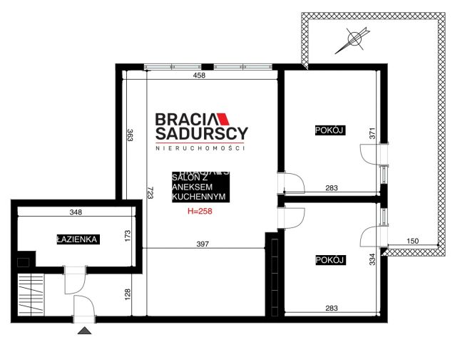 Mieszkanie 3-pokojowe Kraków Podgórze, ul. Koszykarska. Zdjęcie 3