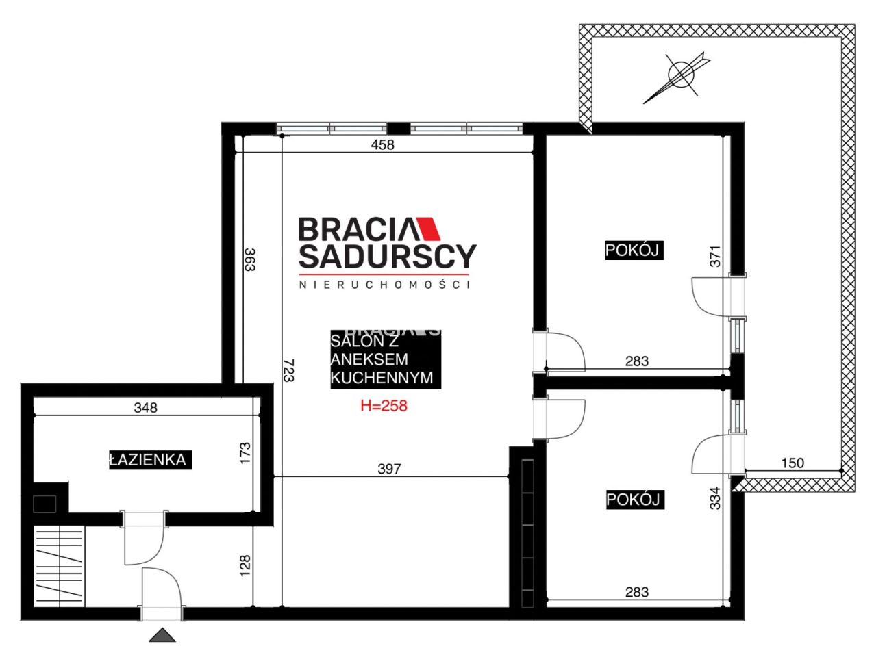 Mieszkanie 3-pokojowe Kraków Podgórze, ul. Koszykarska. Zdjęcie 3