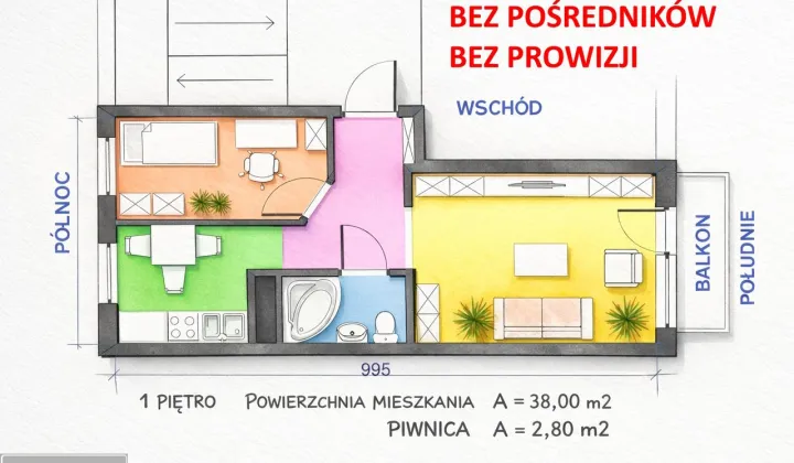 Mieszkanie 2-pokojowe Żuromin, ul. Szkolna