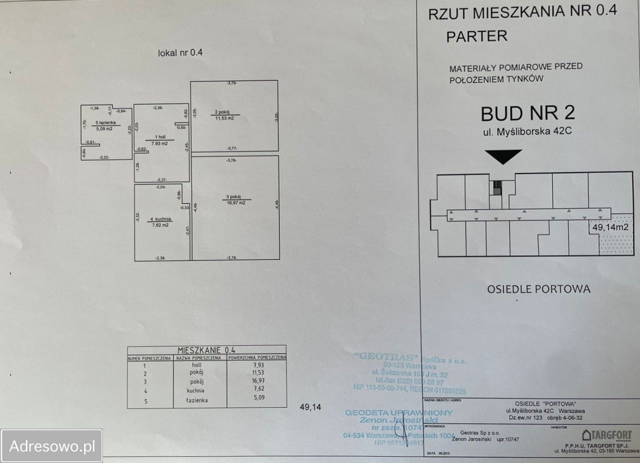 Mieszkanie 3-pokojowe Warszawa Białołęka, ul. Myśliborska. Zdjęcie 3