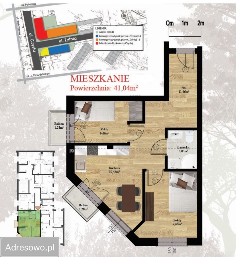 Mieszkanie 2-pokojowe Białystok Centrum, ul. Czysta. Zdjęcie 2