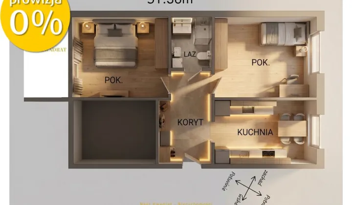 Mieszkanie 2-pokojowe Łódź Chojny, ul. Gładka