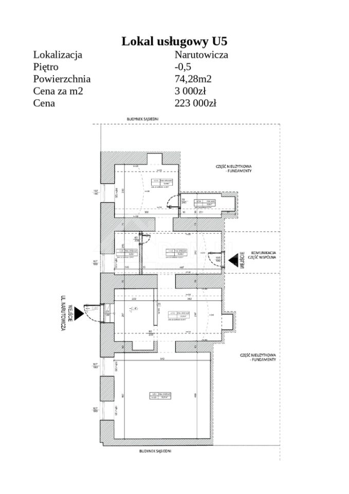 Lokal Radom, ul. Gabriela Narutowicza. Zdjęcie 2