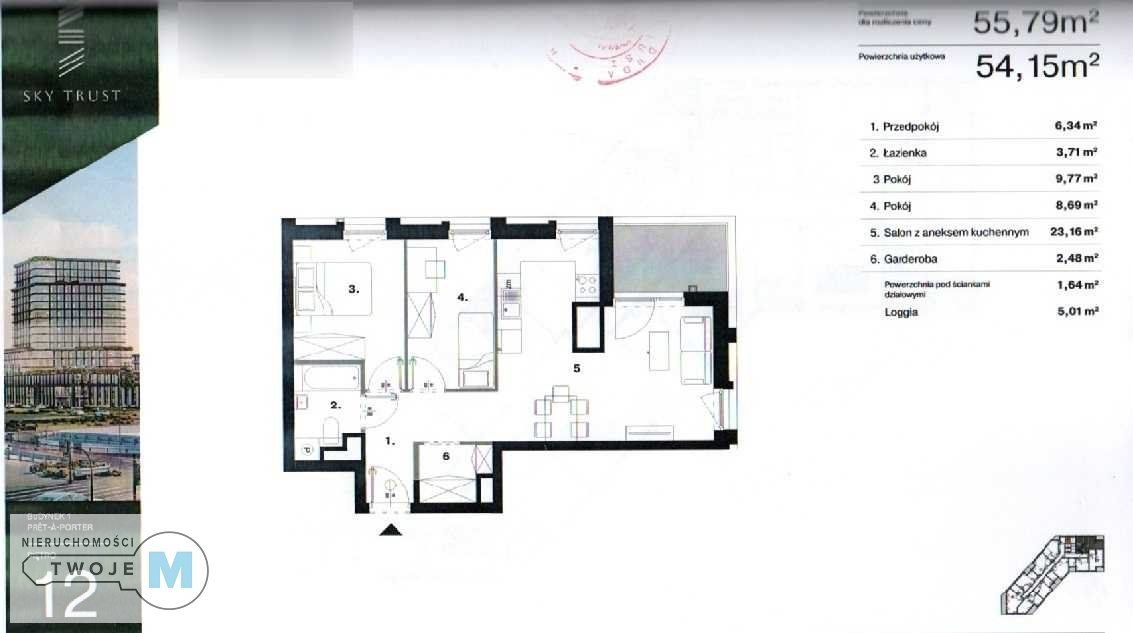 Mieszkanie 3-pokojowe Kielce KSM, al. Solidarności. Zdjęcie 5