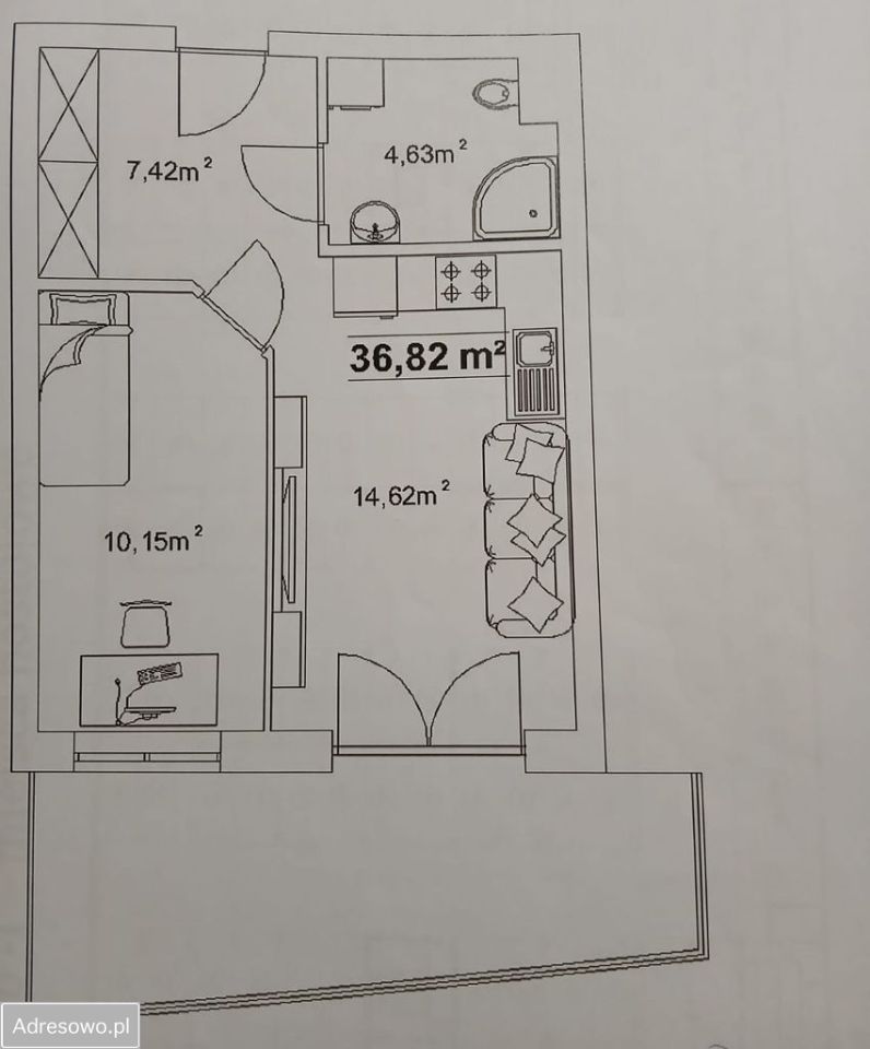 Mieszkanie 2-pokojowe Kraków Podgórze, ul. Na Zakolu Wisły. Zdjęcie 14