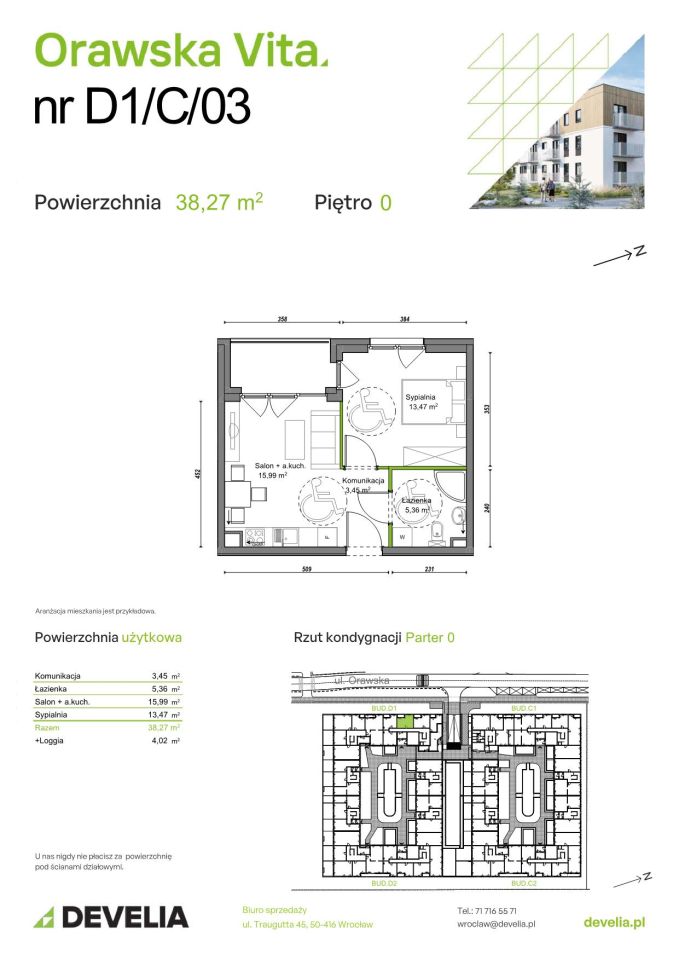 Mieszkanie 2-pokojowe Wrocław Ołtaszyn, ul. Orawska. Zdjęcie 7