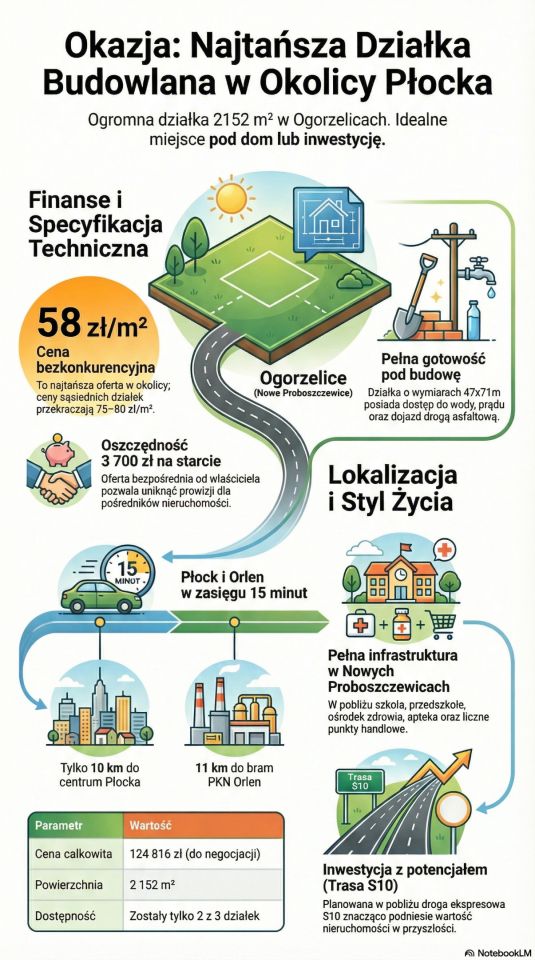 Działka budowlana Nowe Proboszczewice. Zdjęcie 2