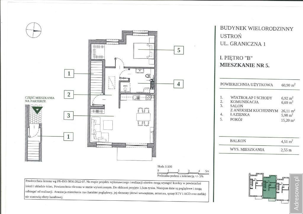 Mieszkanie 3-pokojowe Ustroń, ul. Graniczna. Zdjęcie 5