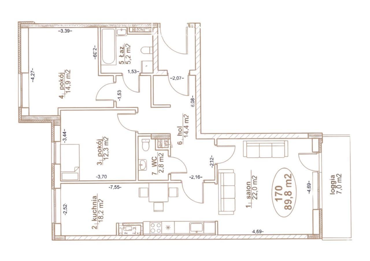 Mieszkanie 3-pokojowe Warszawa Wilanów, al. Rzeczypospolitej. Zdjęcie 21