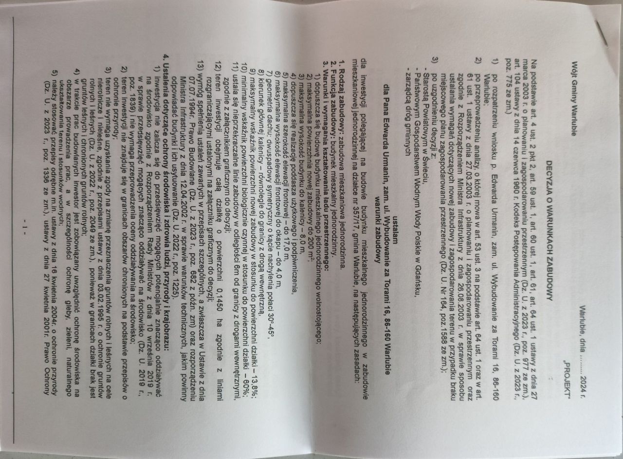 Działka budowlana Warlubie. Zdjęcie 3