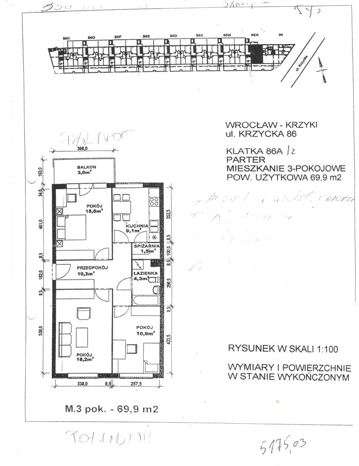 Mieszkanie 3-pokojowe Wrocław Borek, ul. Krzycka. Zdjęcie 2