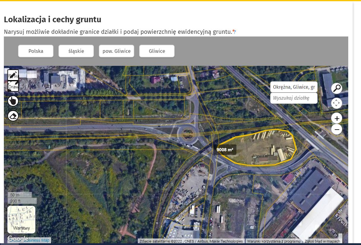 Działka inwestycyjna Gliwice Sośnica, ul. Okrężna