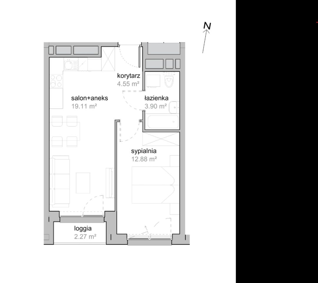 Mieszkanie 2-pokojowe Wrocław Tarnogaj, ul. Piękna. Zdjęcie 7