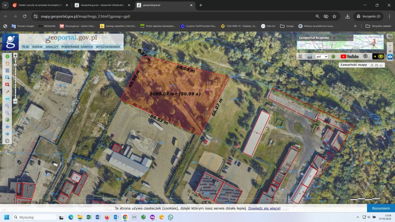 Działka inwestycyjna Włocławek, ul. Płocka