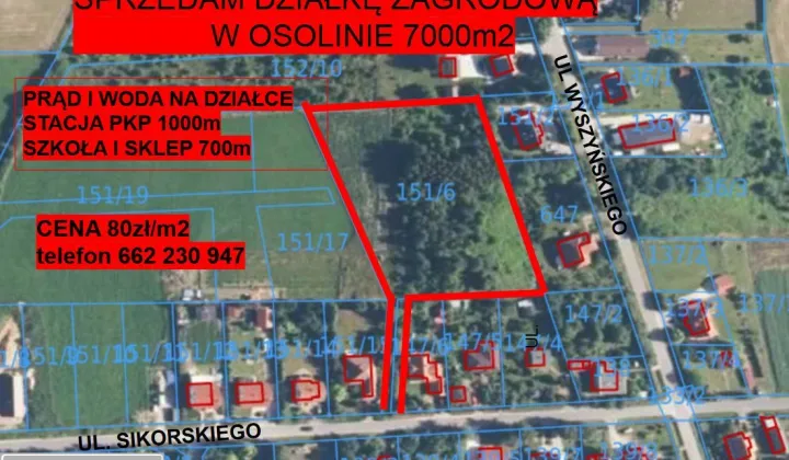 Działka budowlana Osolin, ul. Władysława Sikorskiego