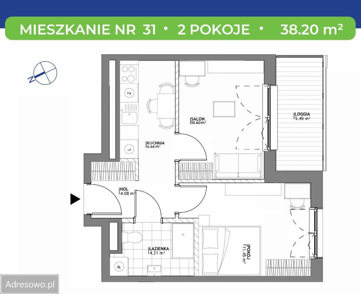 Mieszkanie 2-pokojowe Warszawa Mokotów. Zdjęcie 8