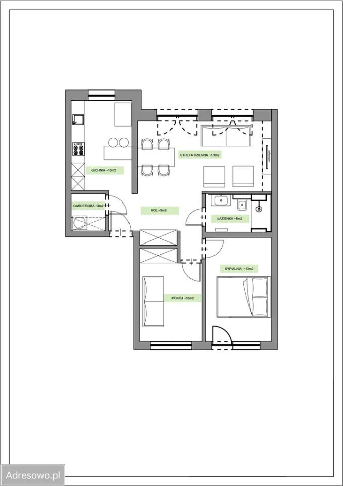 Mieszkanie 3-pokojowe Kraków Prądnik Biały, ul. Starego Wiarusa. Zdjęcie 19