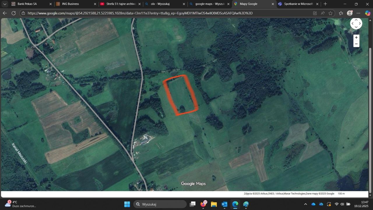 Działka rolna Bajory Wielkie. Zdjęcie 1